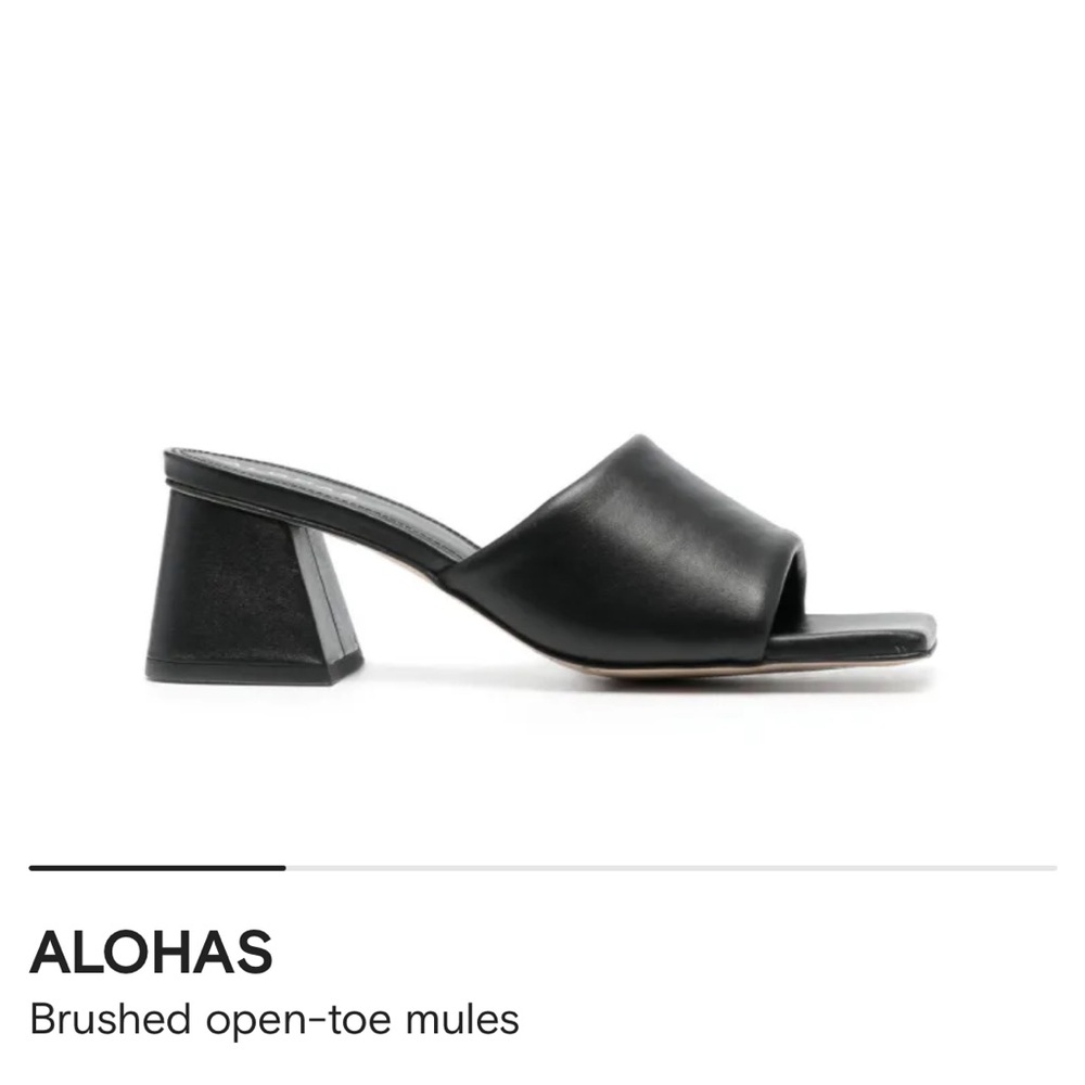 Alohas Brushed open toe heeled mule sz 37